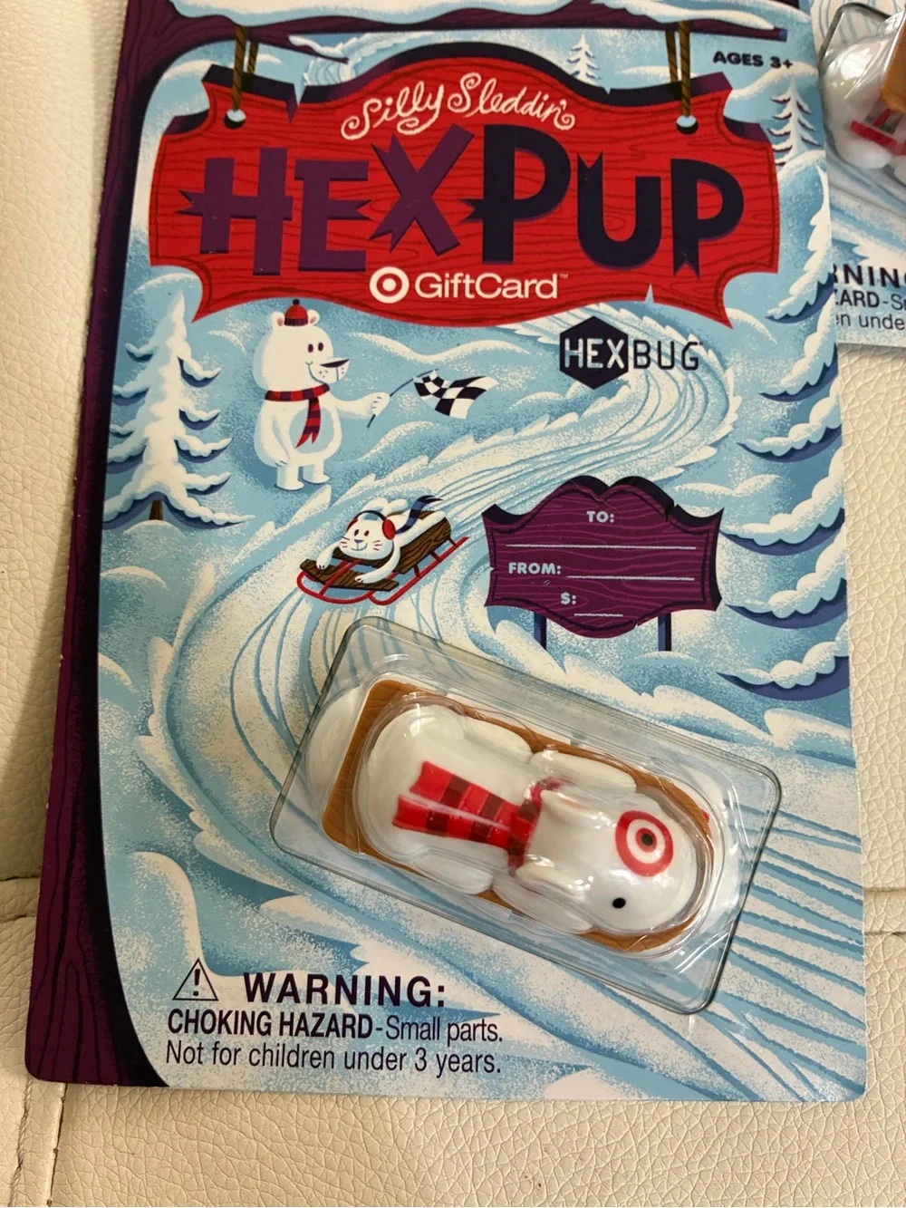 2013 Target Bullseye HexPup Holiday Toy Cars - White & Red (Set of 3)